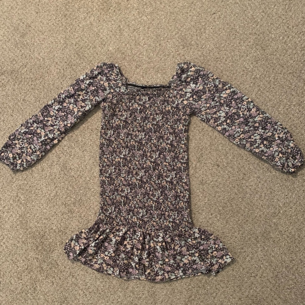 Art Class Girls Floral Long Sleeve Stretch Dress